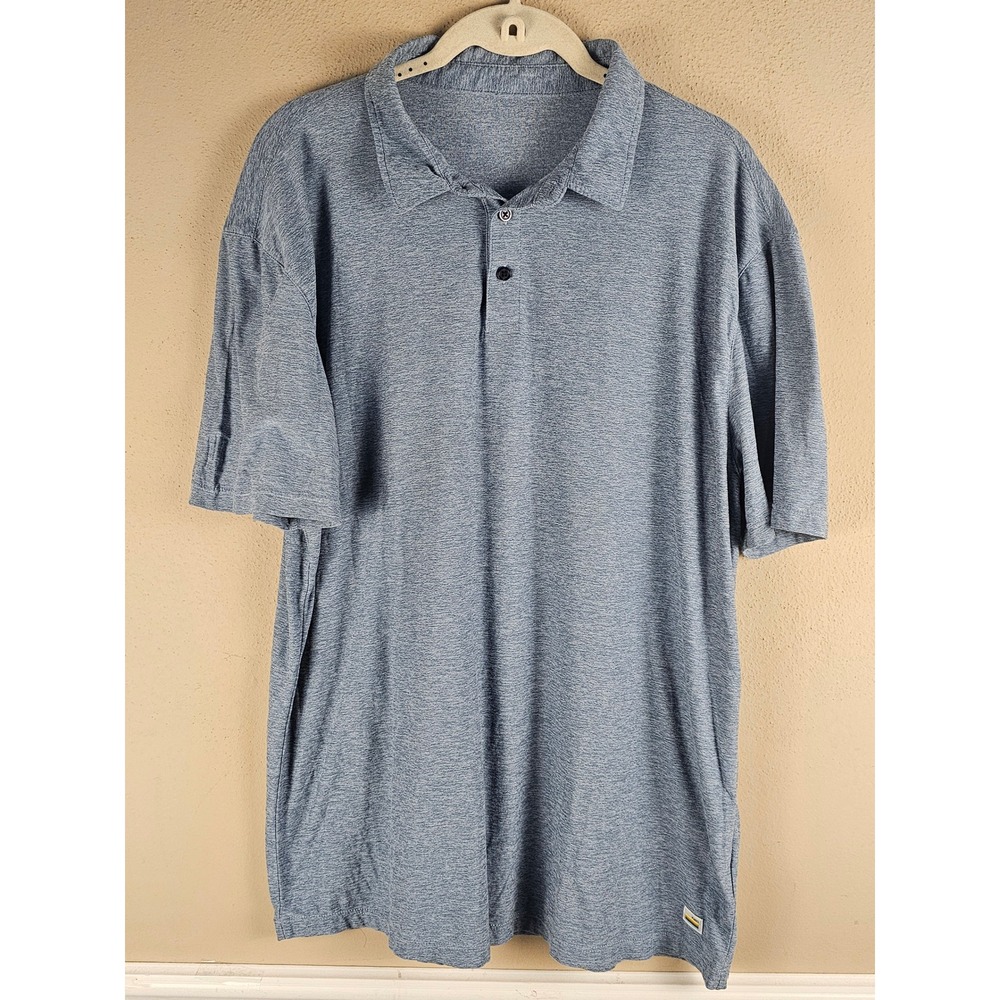 Vuori Mens Heathered Blue Strato Tech Polo Shirt XL